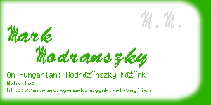 mark modranszky business card